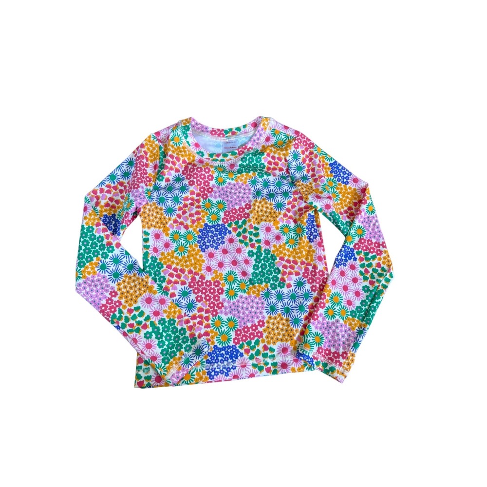 Hanna Andersson long sleeve rash guard uv protection swim top colorful floral